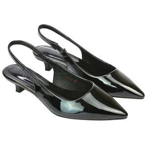XY London Womens/Ladies Jenny Sling Back Kitten Heel Pumps / True Black